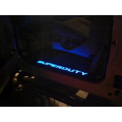 RECON-264121FDBK-1999-2016-Ford-Superduty-Black-Blue-Emblems-Illuminated-door-sill
