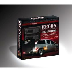RECON-264137BK-2010-2016-Dodge-RAM-Smoked-Red-Amber-Fender-Lens-LED