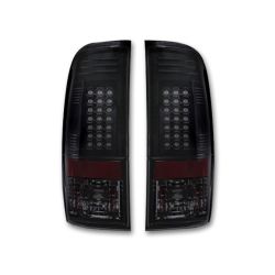 RECON-264172BK-Ford-99-07-Superduty-97-03-F-150-Smoked-Red-Tail-Lights-LED