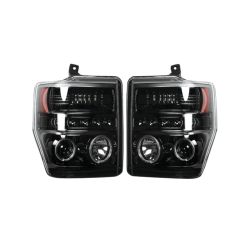 RECON-264196BKCC-Ford-Superduty-08-10-F250_F350_F450_F550-Clear-Chrome-Headlights-Projector